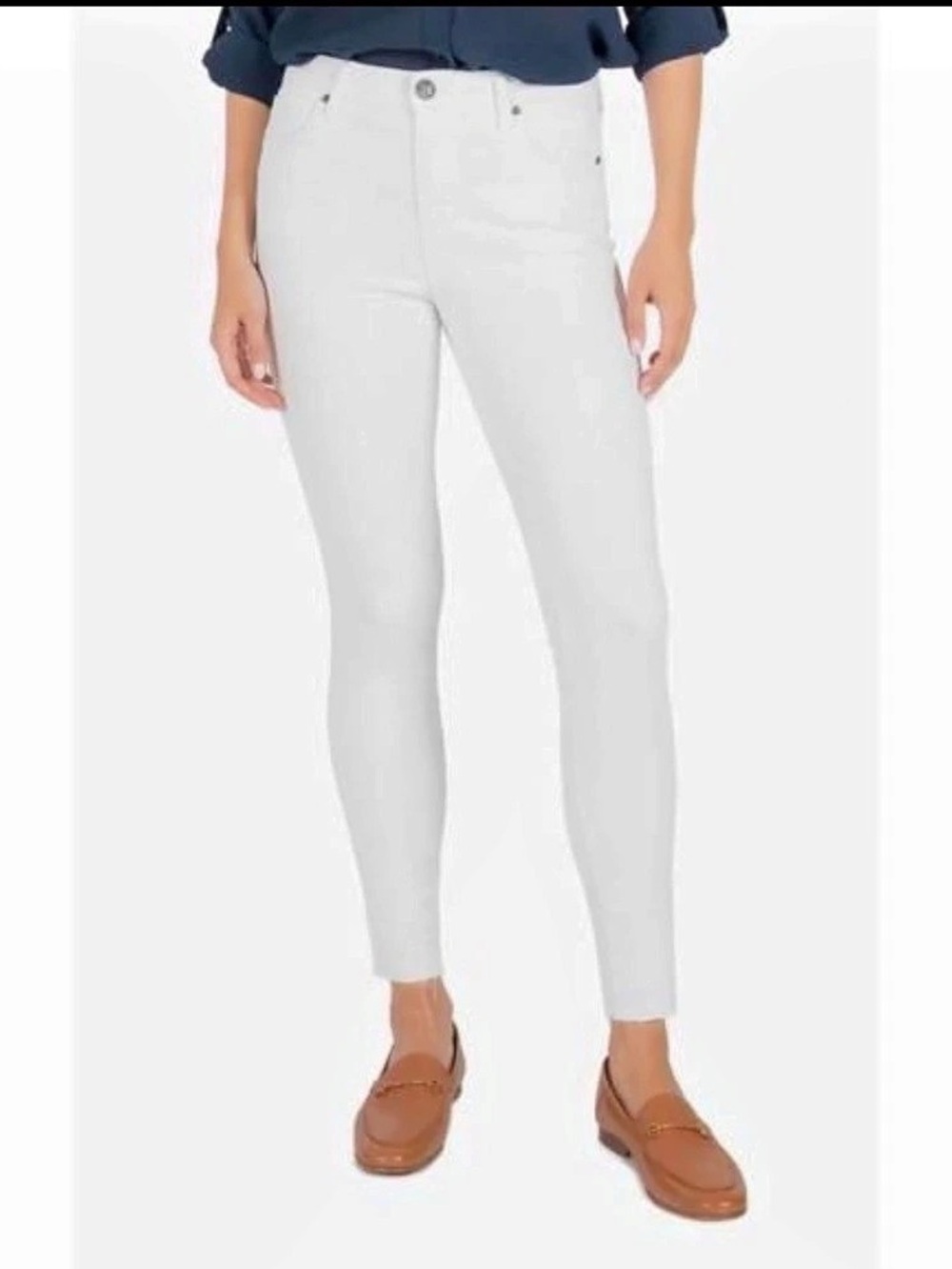 KUT from the Kloth Connie Ankle Skinny Jeans White